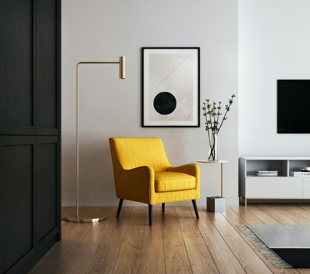 fauteuil jaune moderne