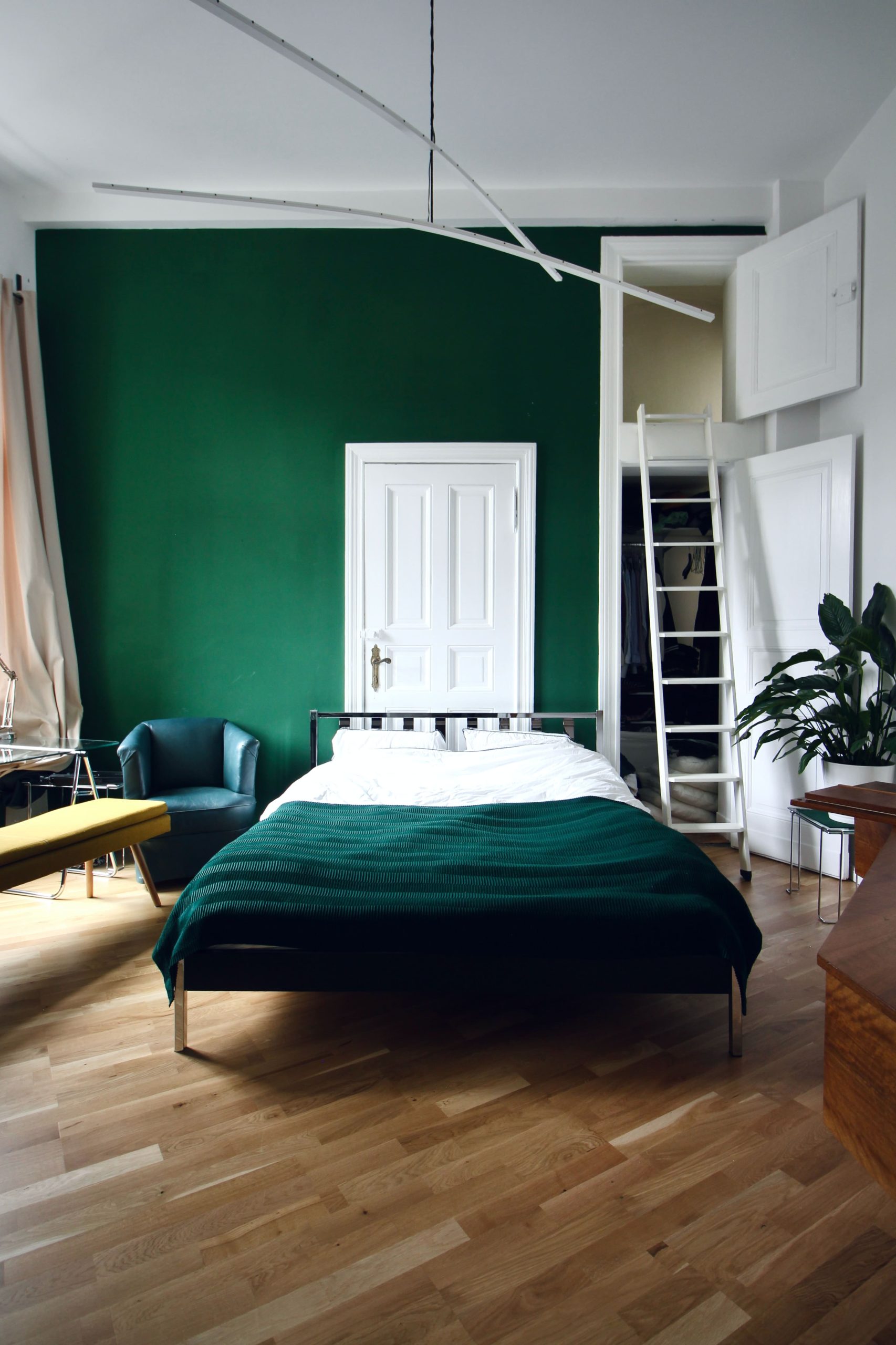 belle chambre couleur verte