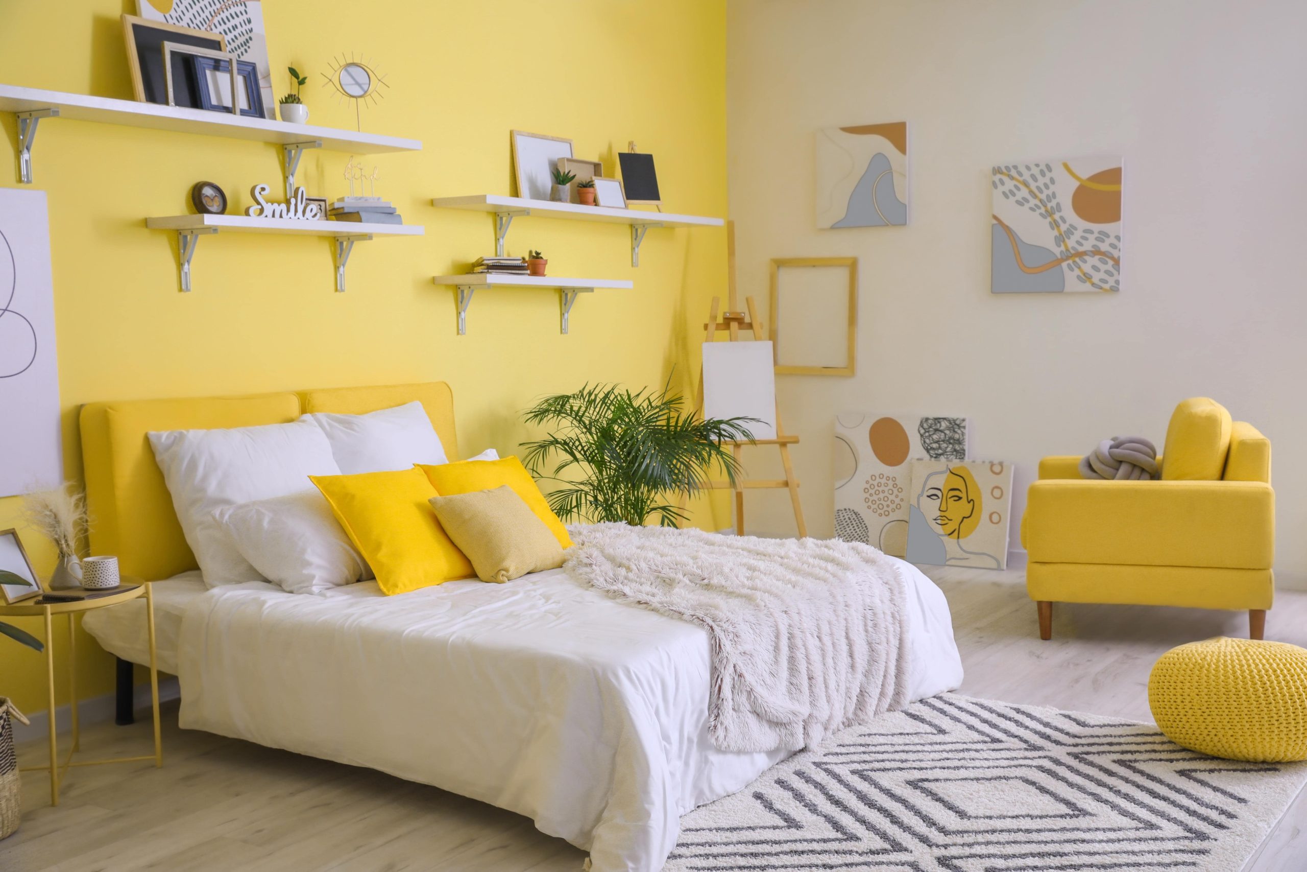 décoration chambre jaune